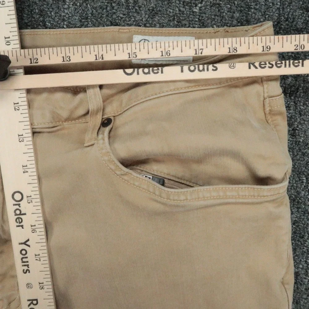 Aviator Pants Mens 40x30 Beige Straight Fit 5 Pocket Zip Chino Travel